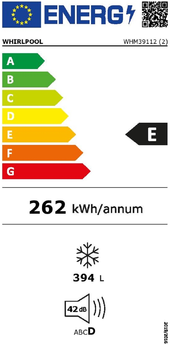 Étiquette énergétique CONGELATEUR COFFRE WHIRLPOOL WHM39112