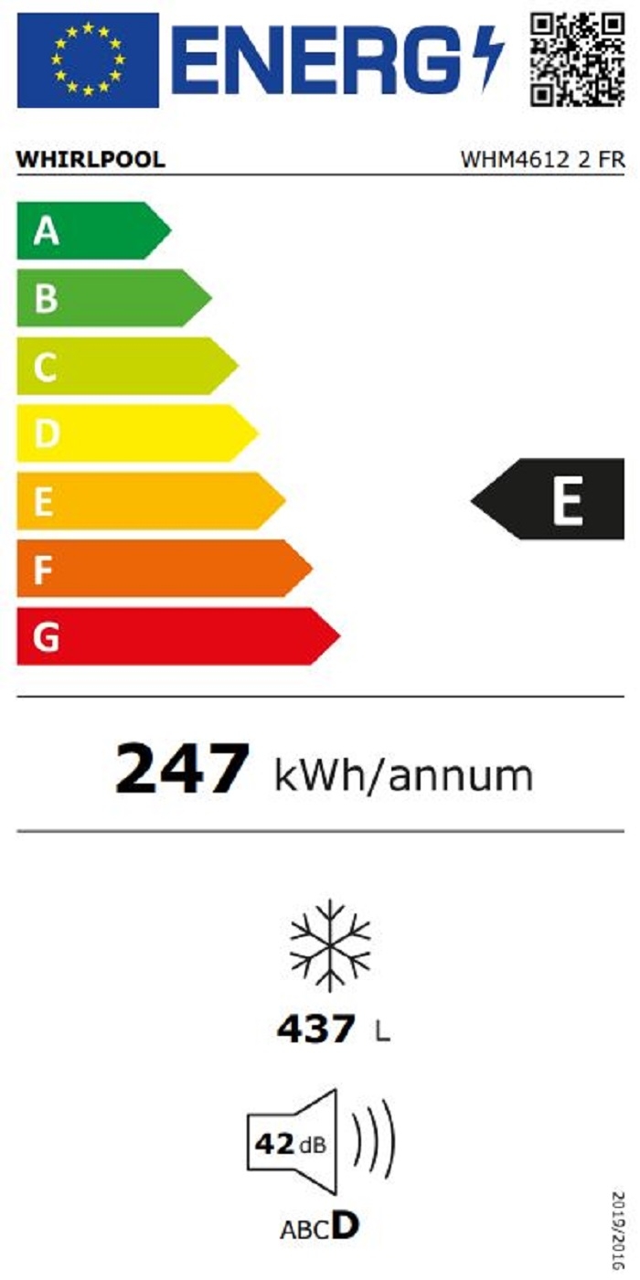 Étiquette énergétique CONGELATEUR COFFRE WHIRLPOOL WHM46122FR
